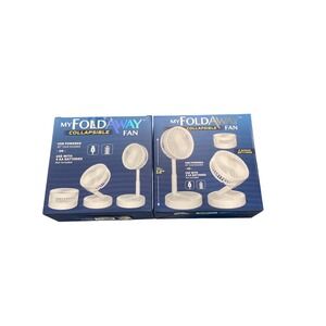 My Foldaway Collapsible Fan Portable USB or Battery Powered White 2 Speed12 inch